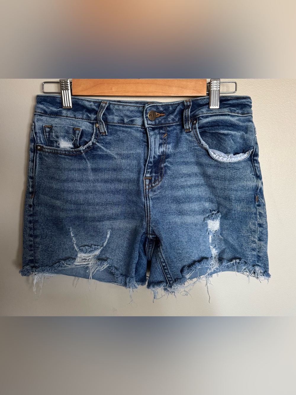Vigoss Women’s Size 28 Distressed Denim Cutoff Shorts Raw Frayed Hem